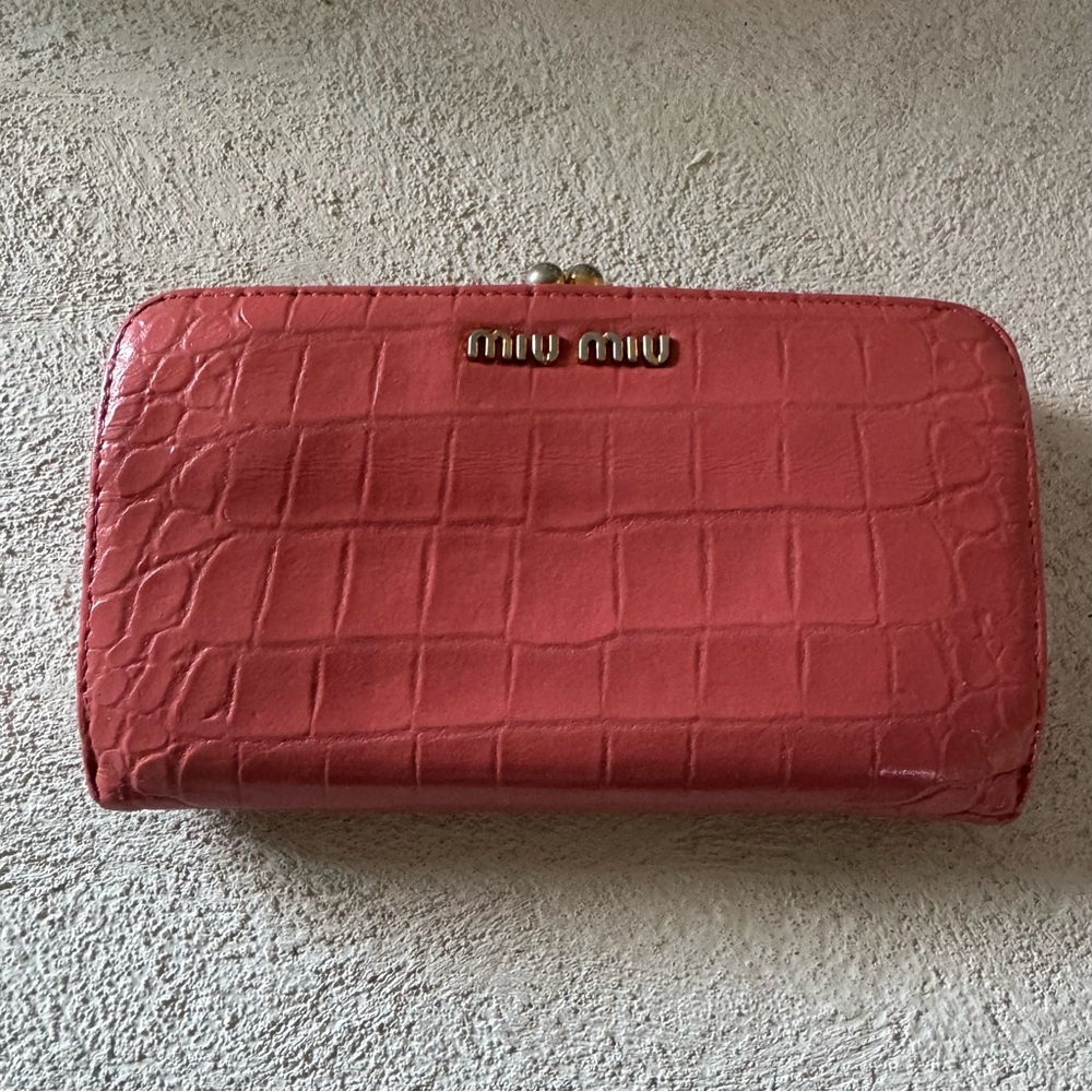 Miu Miu Vintage Croc KISS Wallet
